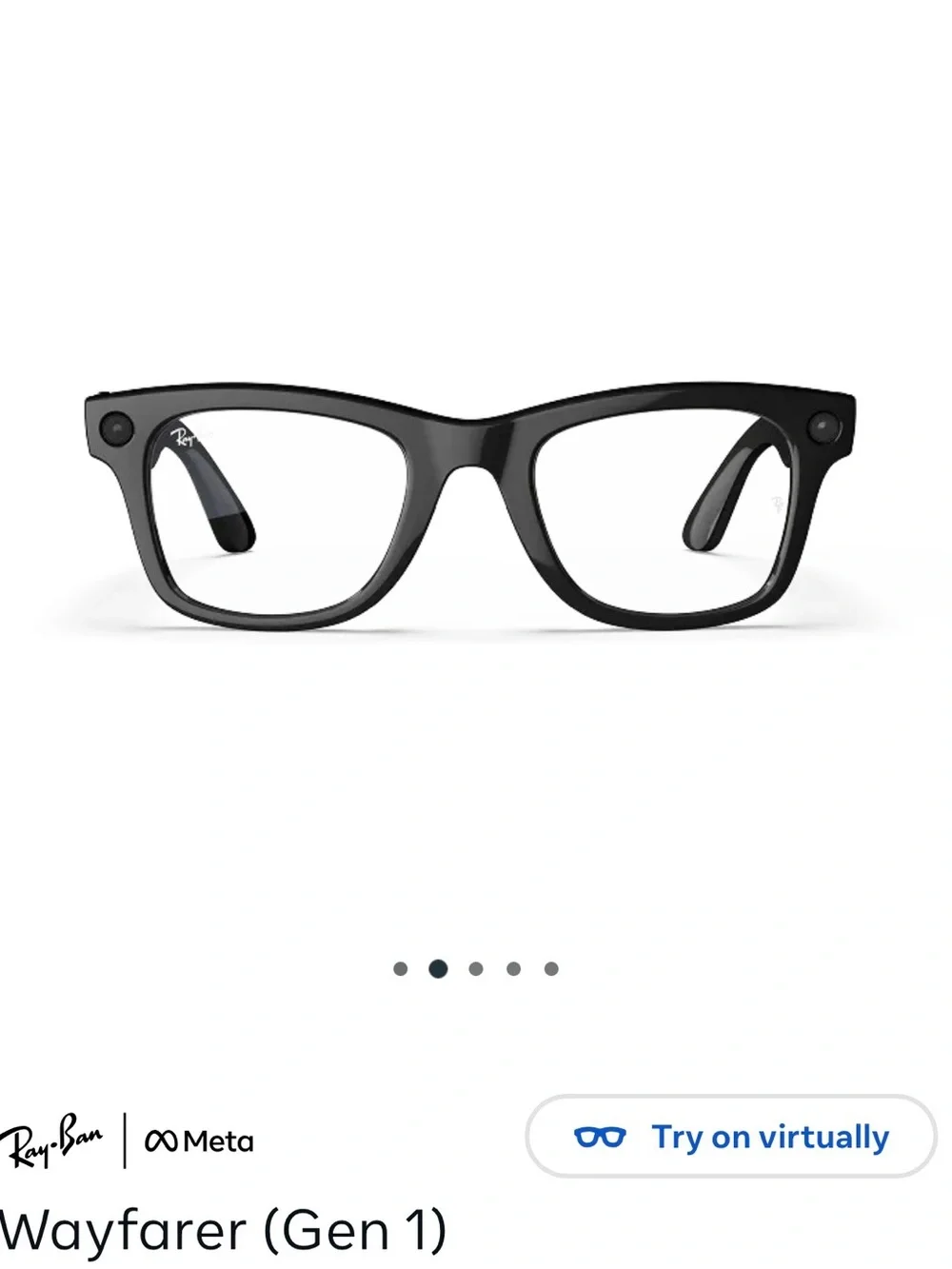 Authentic Ray-Ban Black Wayfarer Clear Lens Glasses